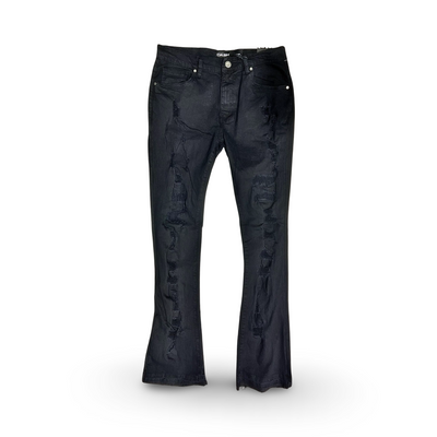 AD2014 Dash Rip & Repair Stacked Denim Jeans (Jet Black)