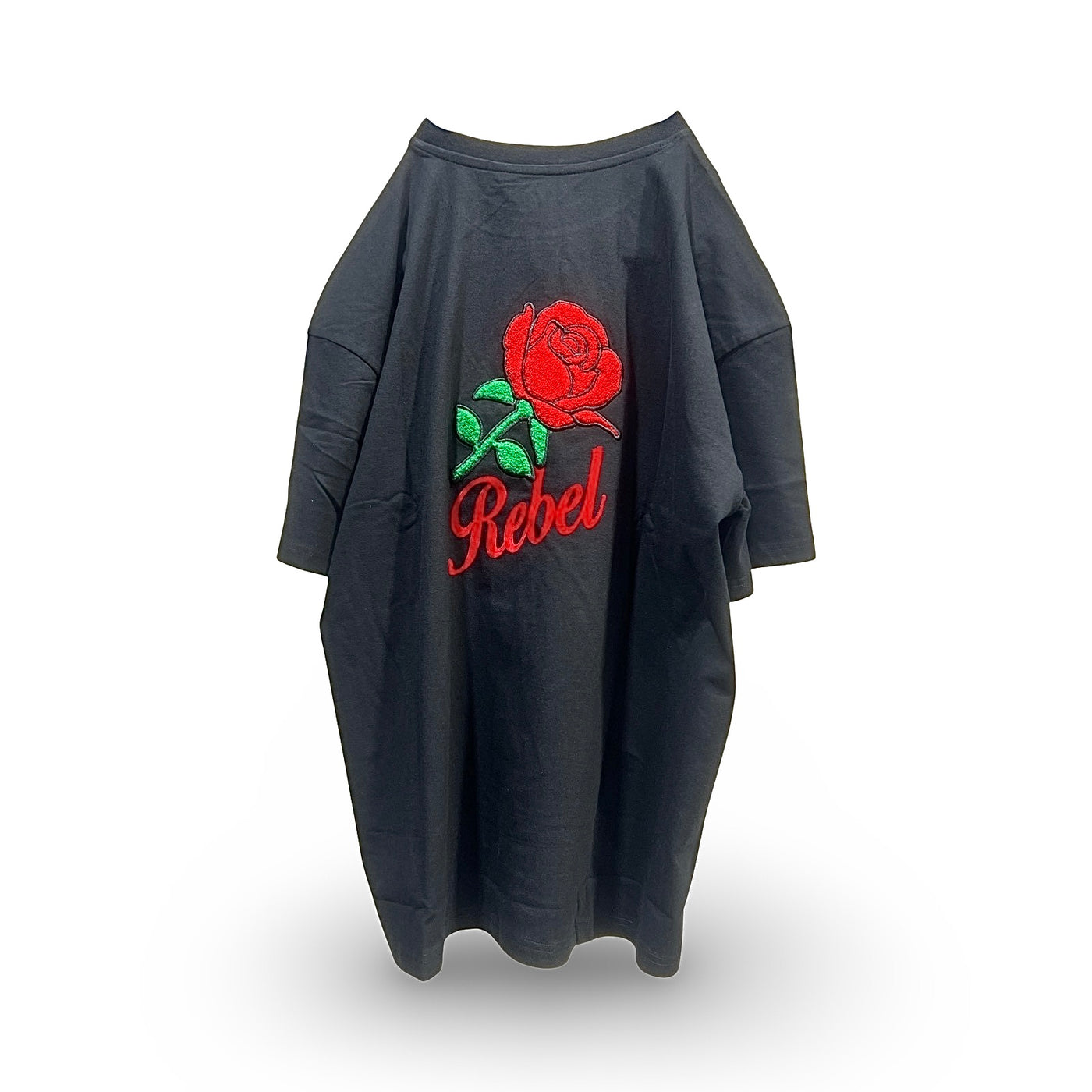631-111 R3bel Rose Chenille Black T-Shirt