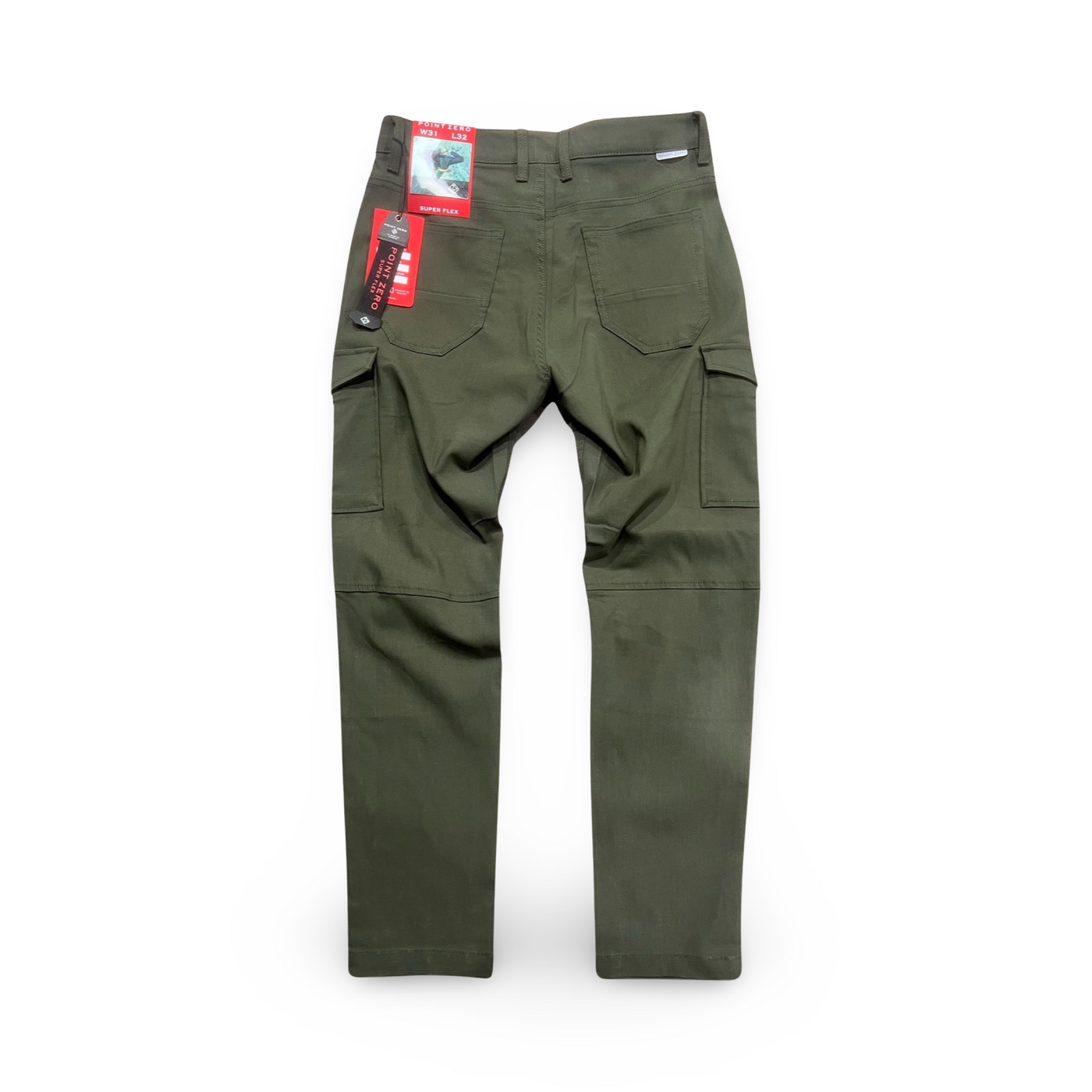 7269520 Point Zero Arthur Super Flex Olive Cargo Pants