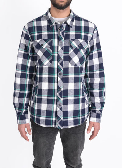687-2107 Sherpa Lined Cotton Flannel Shirt Jacket