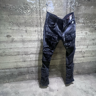 P444 Arketype Flare Fit Multi Pocket Denim Jeans Black