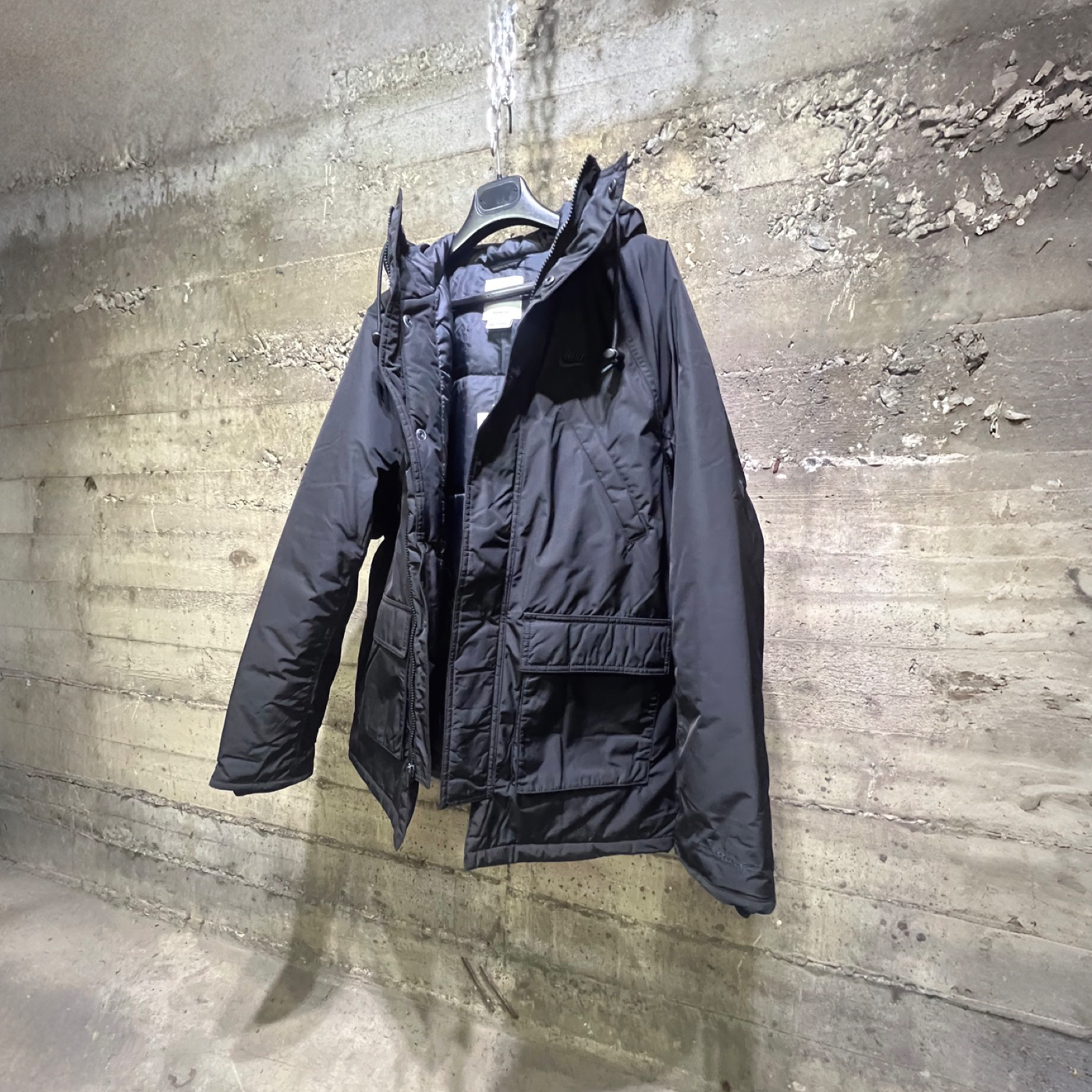 FZ0869-010 Nike Sportswear Club Therma-Fit Parka Jacket Black