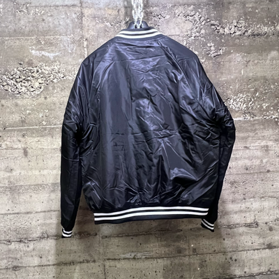 KEJ30 The Image Basic Letterman Bomber Varsity Waterproof Sports Jacket (Black)