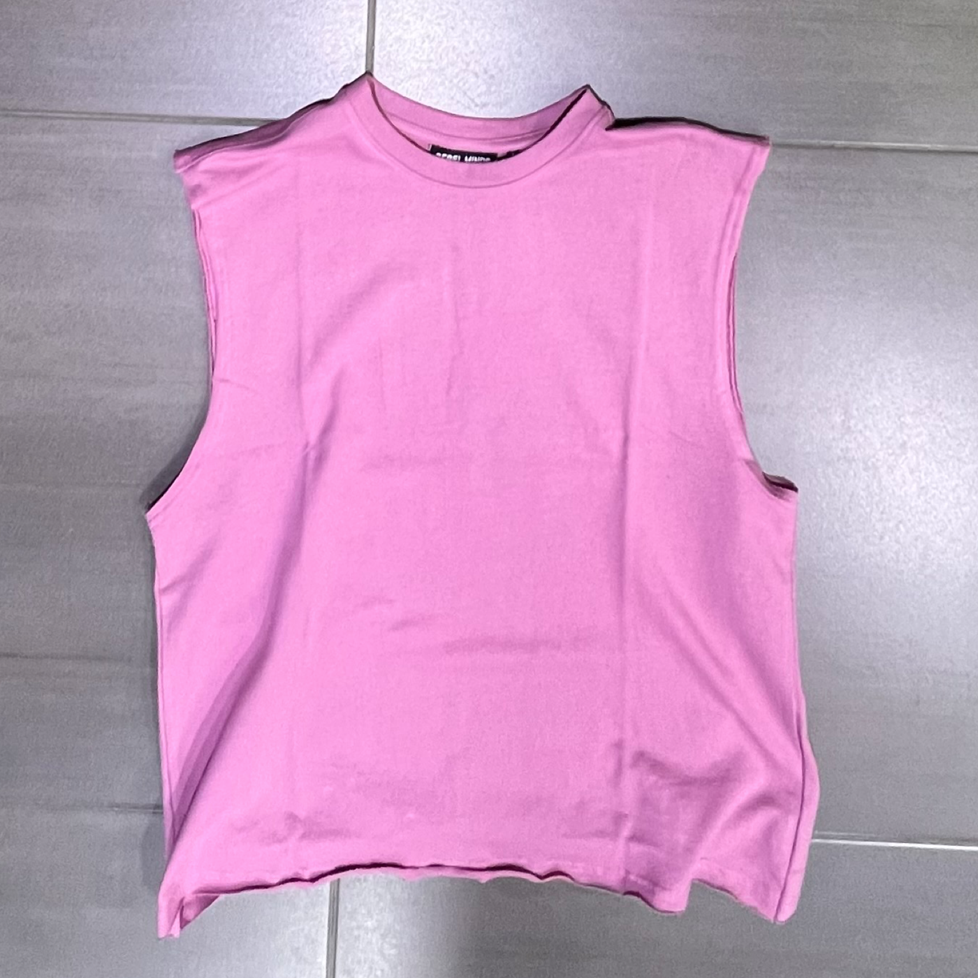 351-151 Rebel Minds Sage Pink Sleeveless T-Shirt