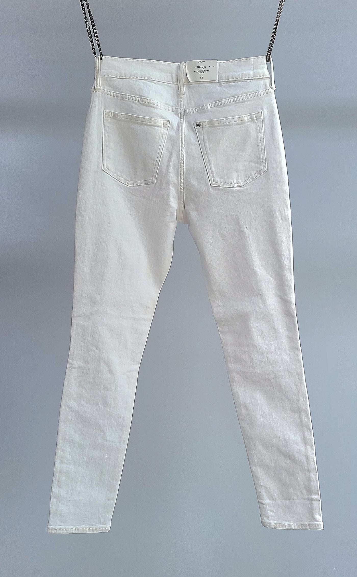 469451 H&M Skinny fit White Coupe moulante Jeans