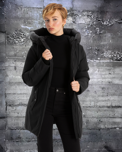8368506 Point Zero Agnes Modern Parka Winter Jacket Black