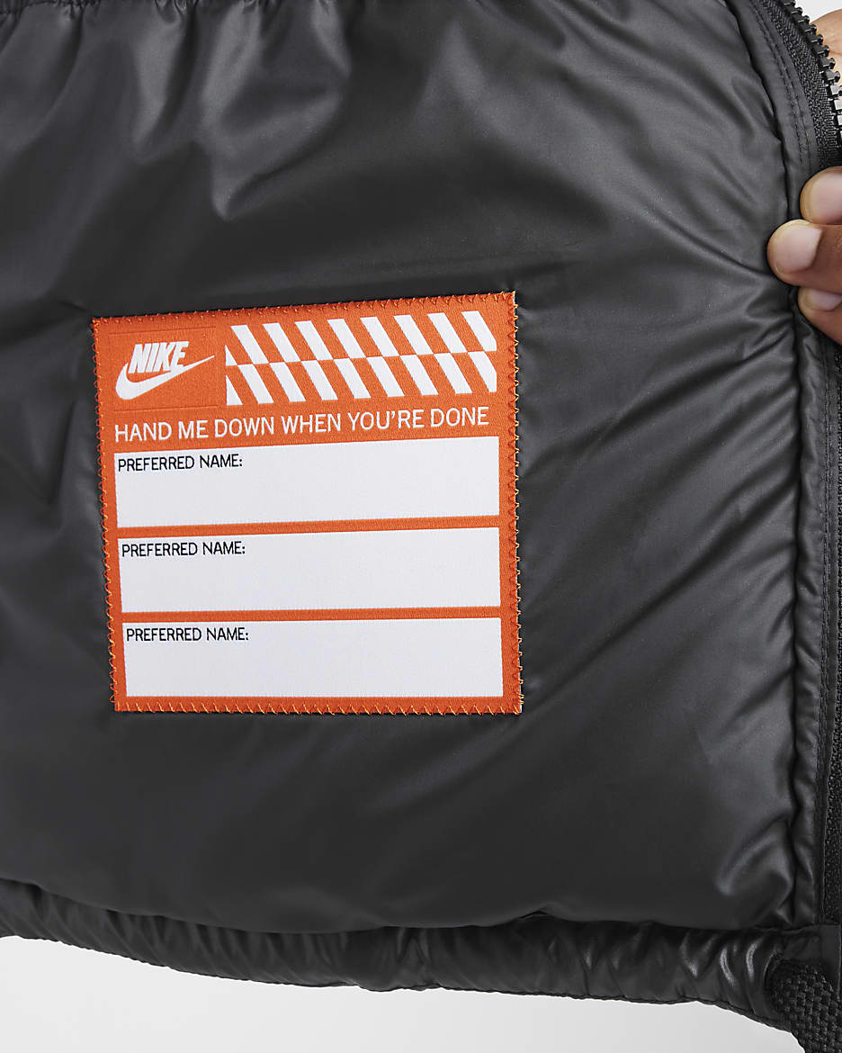 FD2844-011 Nike Sportswear Heavyweight Synthetic Fill Big Kids Therma-FIT Repel Loose Hooded Vest