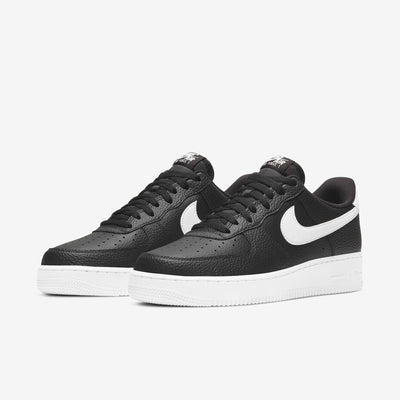 CT2302-002 Nike Air Force 1 Low '07 Black White Pebbled Leather Men's