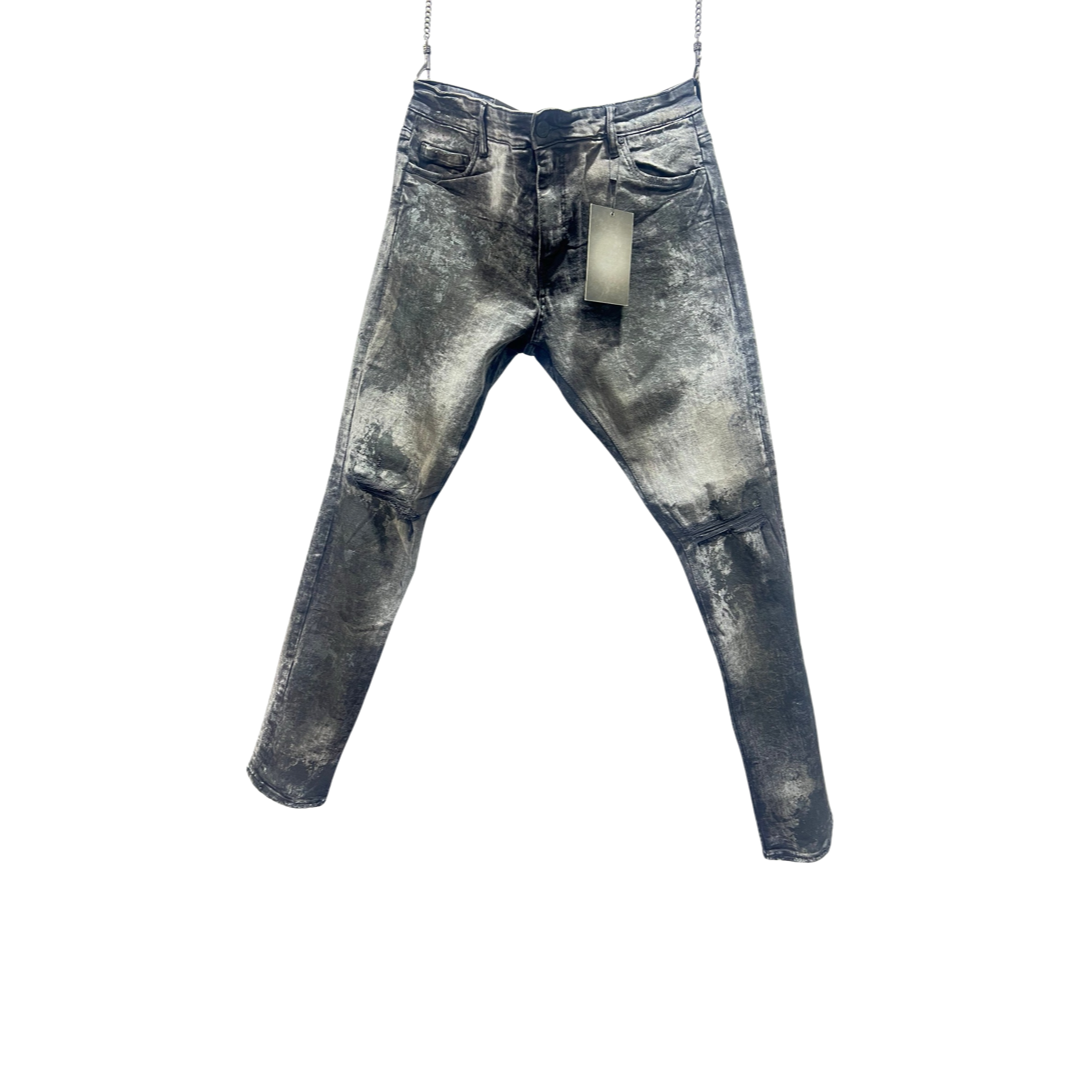 JNS0046 MTX Jeans Slim Fit Dark Grey Wash Splash Black Denim Spandex
