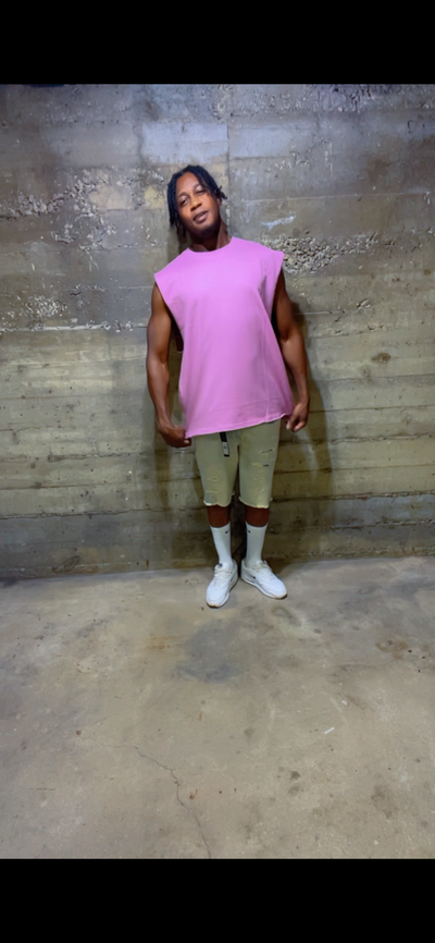 351-151 Rebel Minds Sage Pink Sleeveless T-Shirt