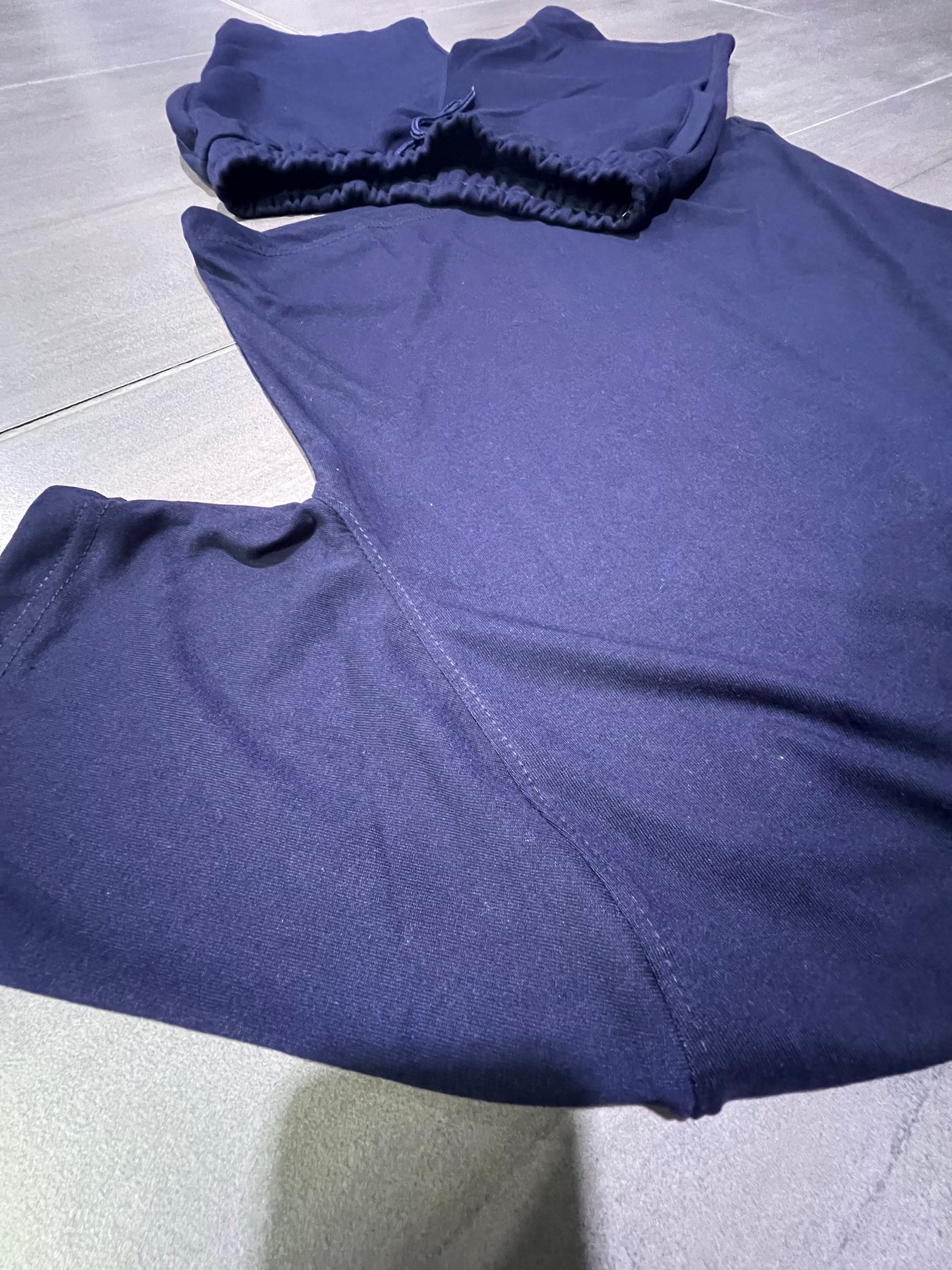 SU2969 The Best Navy + Grey Crop Top Shorts Set