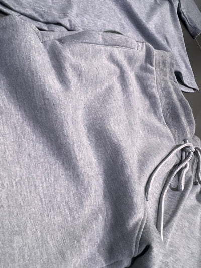 SU2969 The Best Navy + Grey Crop Top Shorts Set