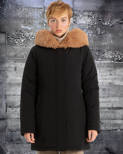 8368530 Point Zero Katherine Plush Fur Luxe Women Parka Winter Jacket Black