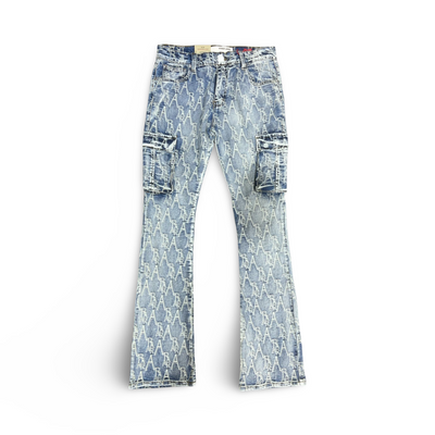 AJ36SK Armor Logo Embroidery Mid-Rise Vintage Stacked Fit Jeans
