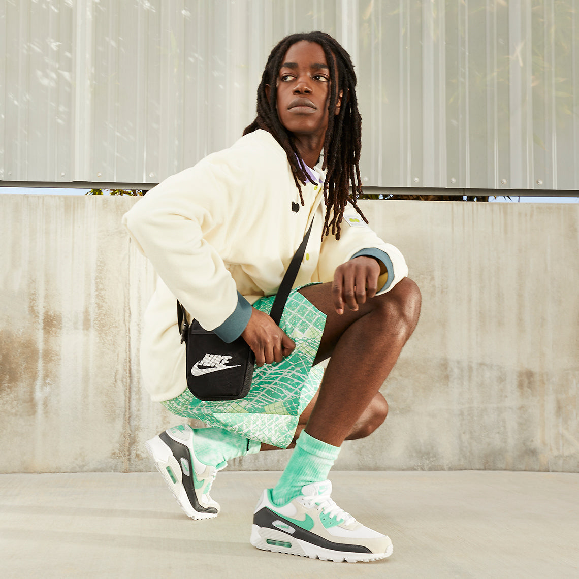 DM0029-104 Nike Air Max 90 White Spring Green Men's