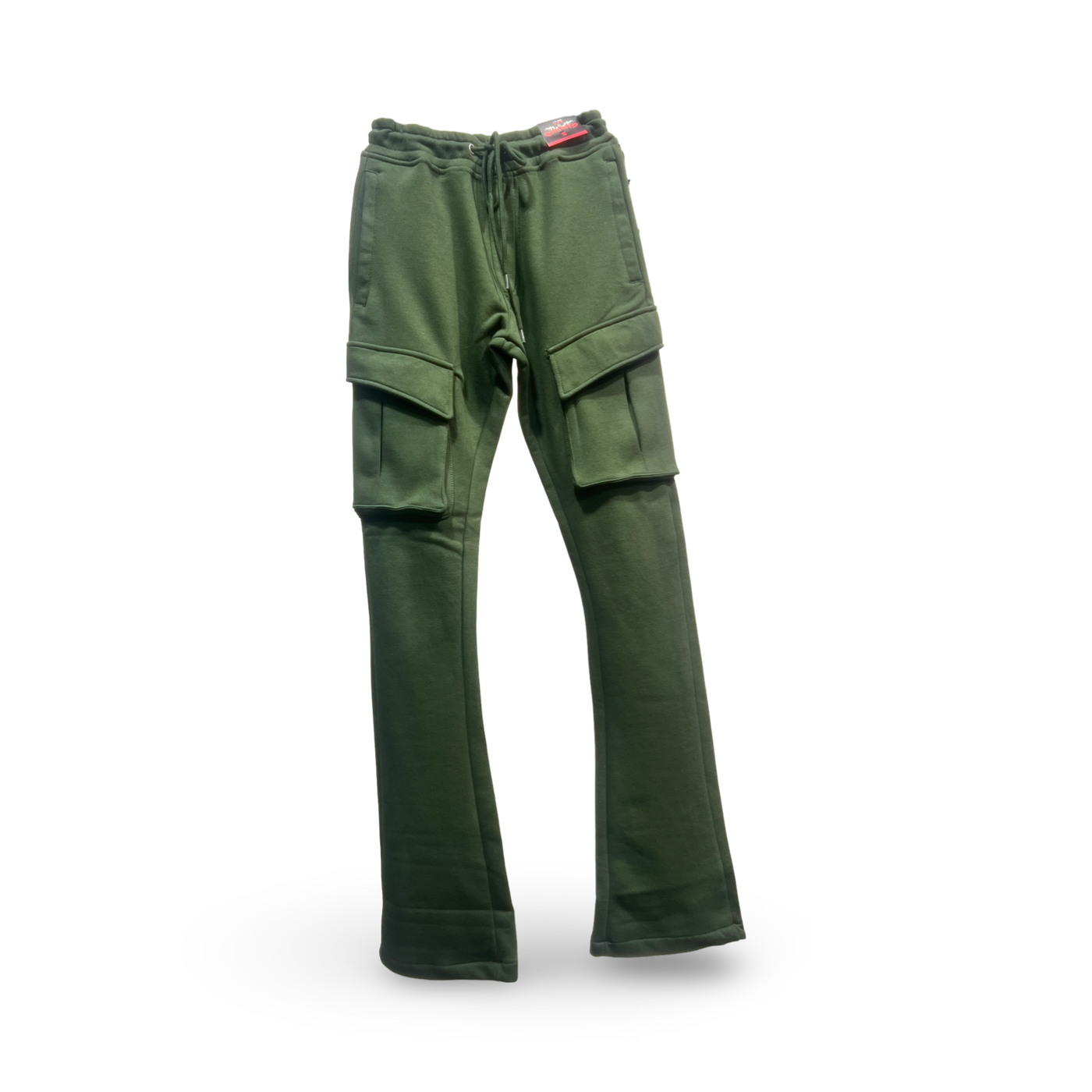 6612 12AM Nation Stacked Fit Cargo Jogger Pants Olive