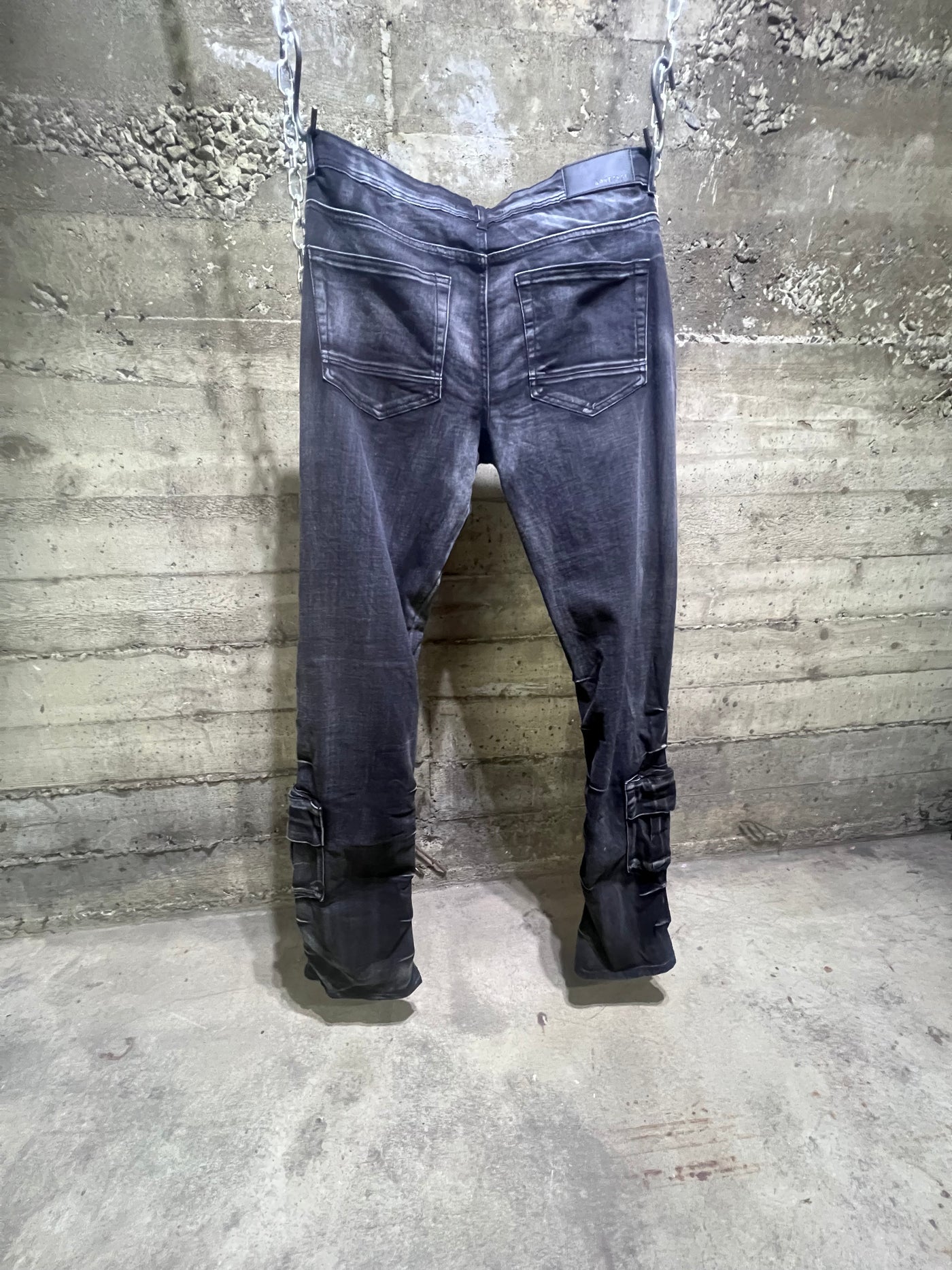 P444 Arketype Flare Fit Multi Pocket Denim Jeans Black