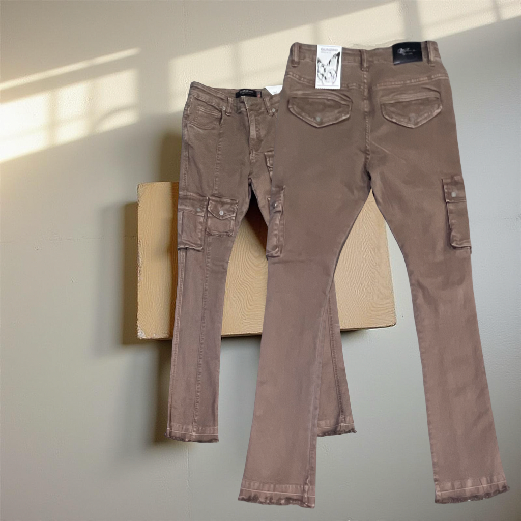GZ306 Gunzinii Brown Stacked Fit Jeans
