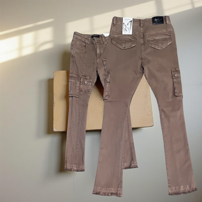 GZ306 Gunzinii Brown Stacked Fit Jeans