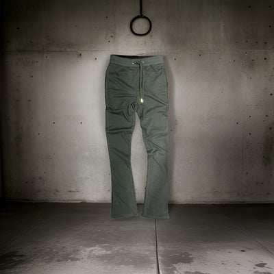 M5690 Armor Jeans Olive Mid Rise Stacked Fit Sweatpants