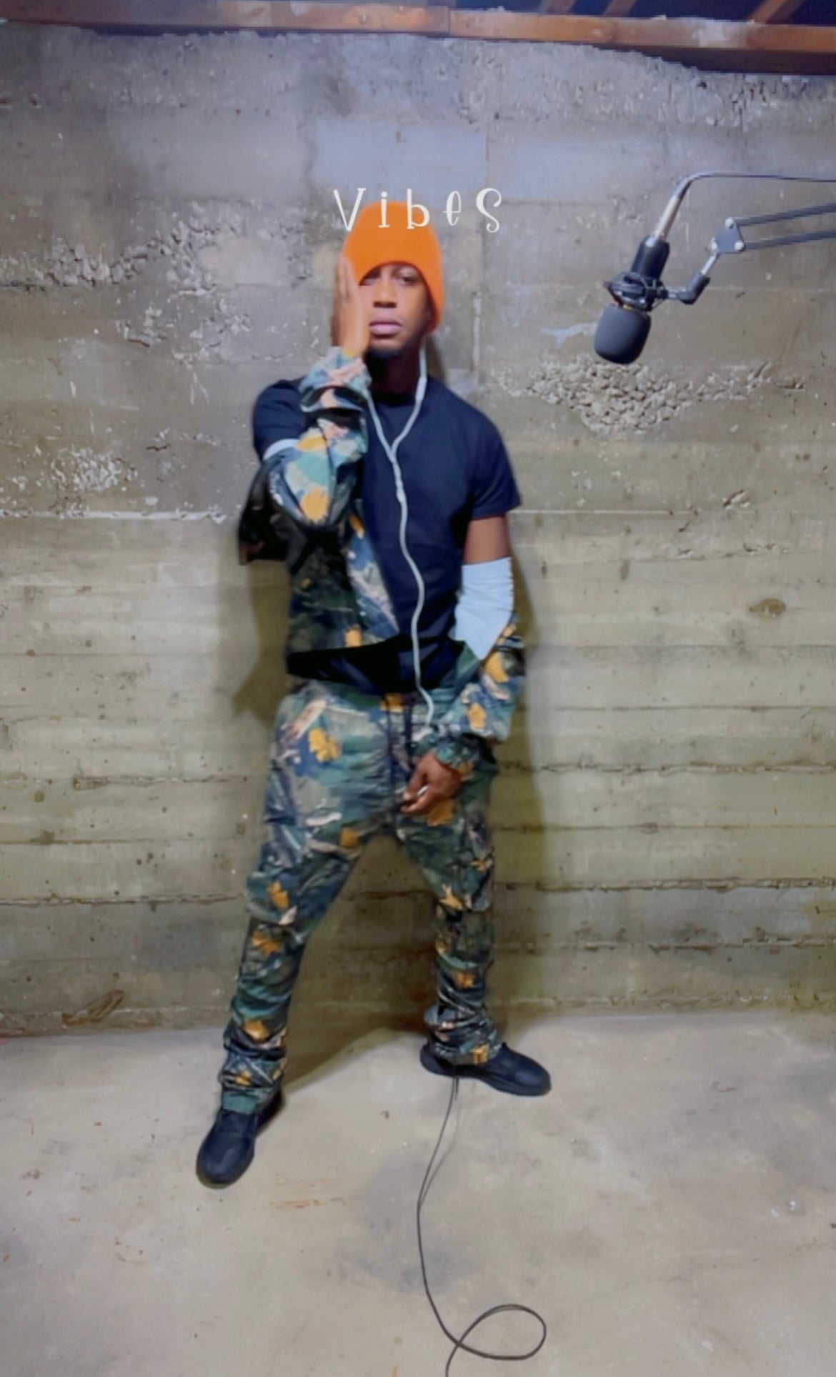 152-539/439 Rebel Minds Hunting Camo Zipper Hoodie Anorak Stacked Cargo Pants Set