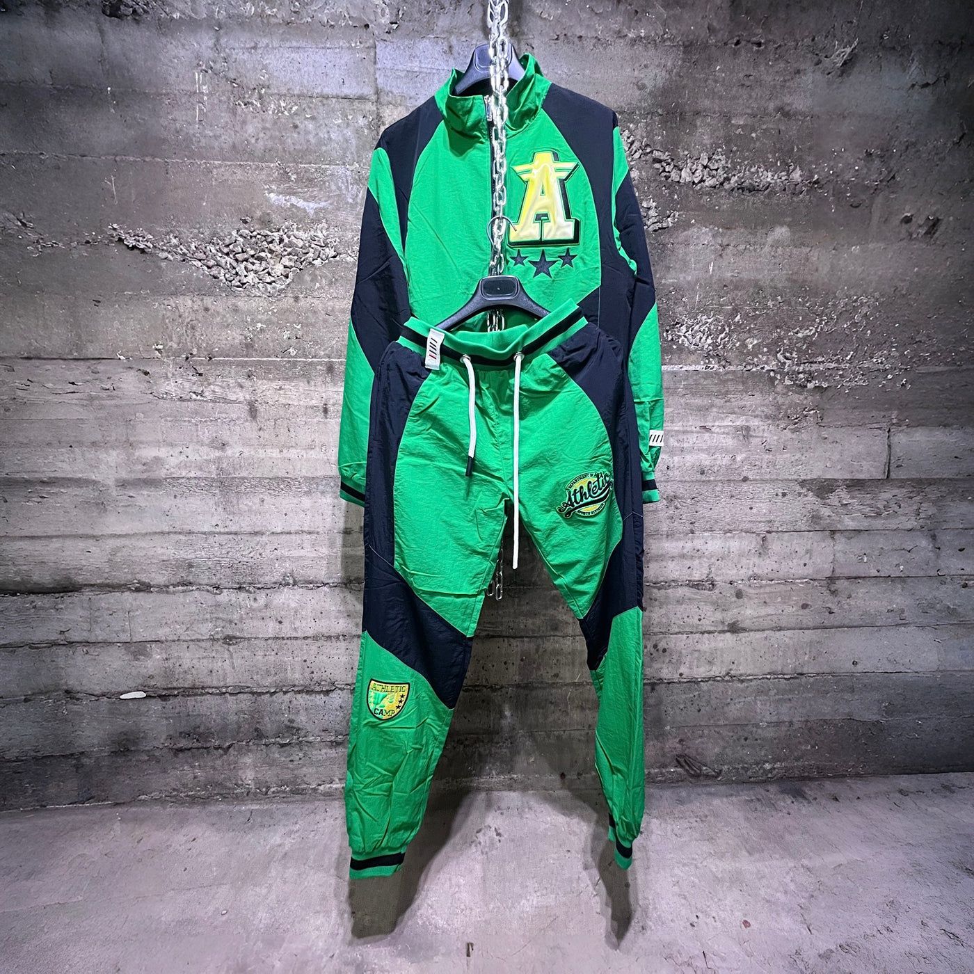 FLJ304/FLP304 Fifth Loop Athletic Superior Tracksuit Set Green Black Yellow