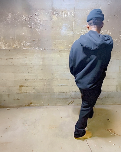 118510 350 GSM Flare Pants and Hoody Set Black