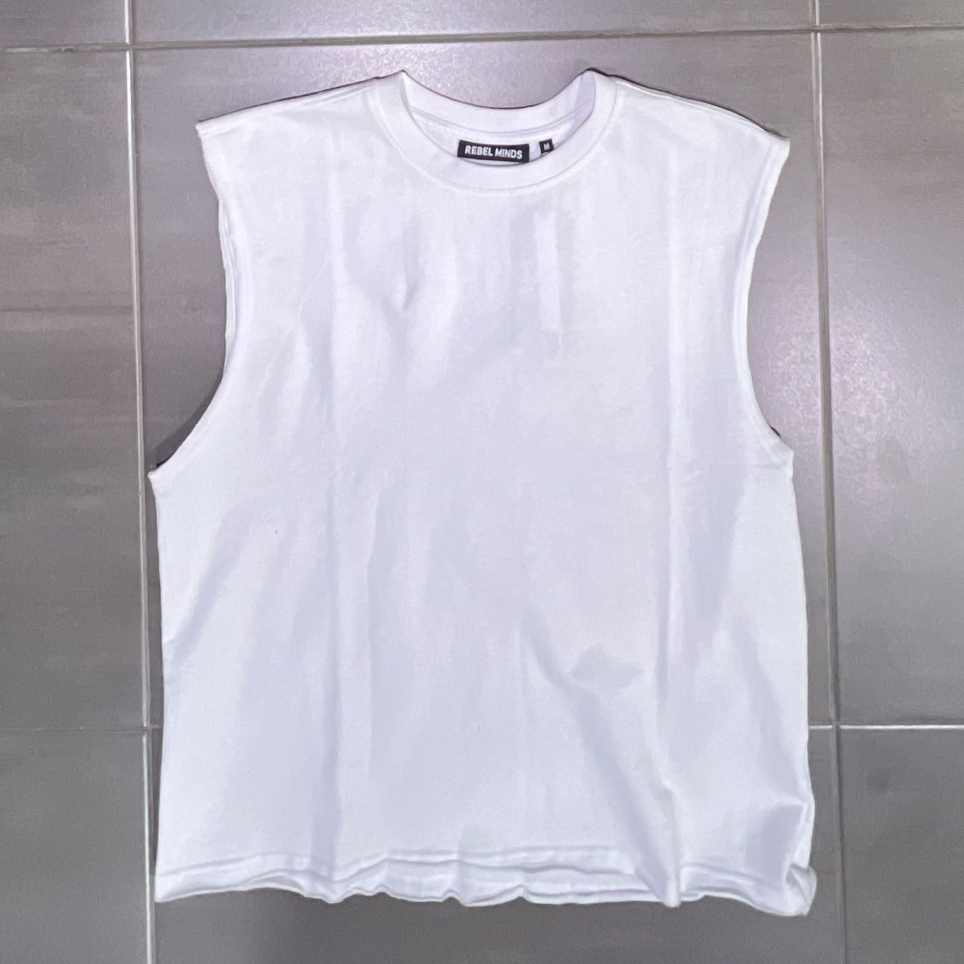 351-151 Rebel Mind White Sleeveless T-Shirt