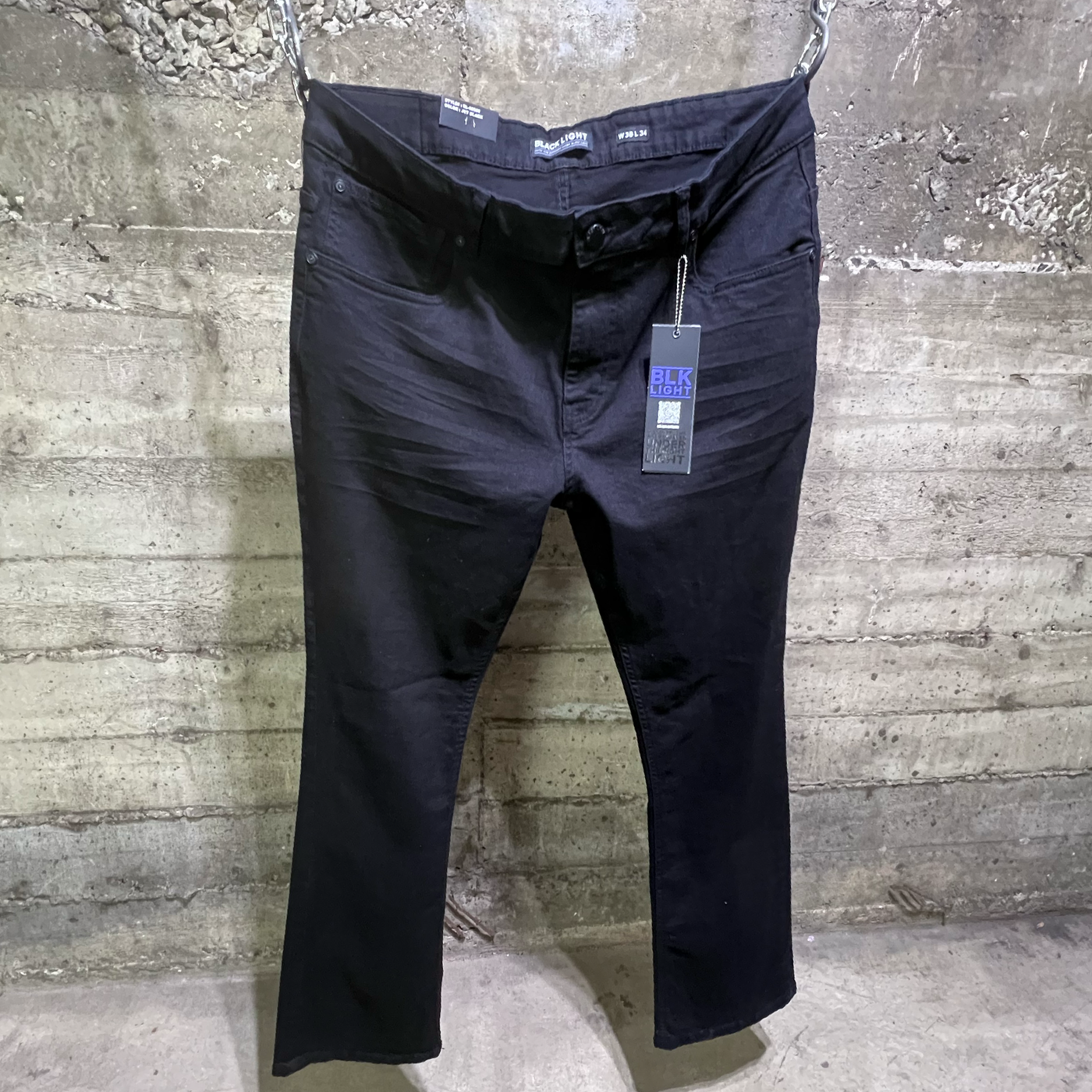 BL-80500 Black Light Hidden Truth Denim Jeans Jet Black