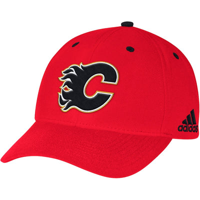 986VZ adidas  Calgary Flames Red Team Logo Adjustable Hat