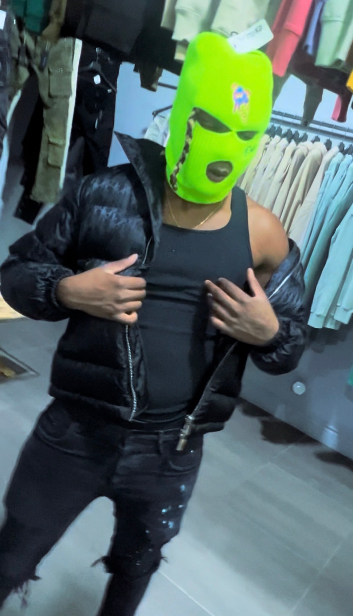 Shiesty Balaclava 3 Holes Full Face Ski Mask Neon Green