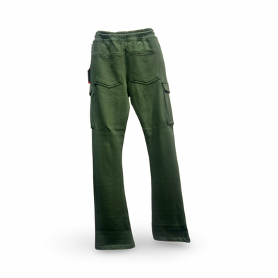 6612 12AM Nation Stacked Fit Cargo Jogger Pants Olive