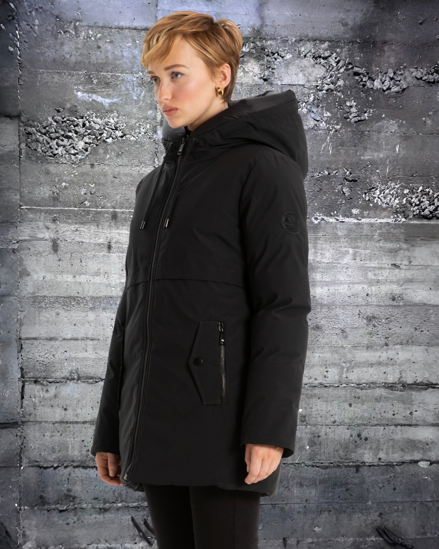 8368506 Point Zero Agnes Modern Parka Winter Jacket Black