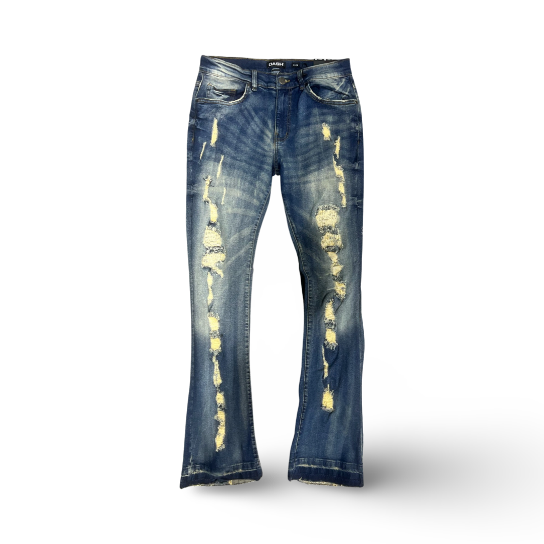 AD2014 Dash Rip & Repair Stacked Denim Jeans