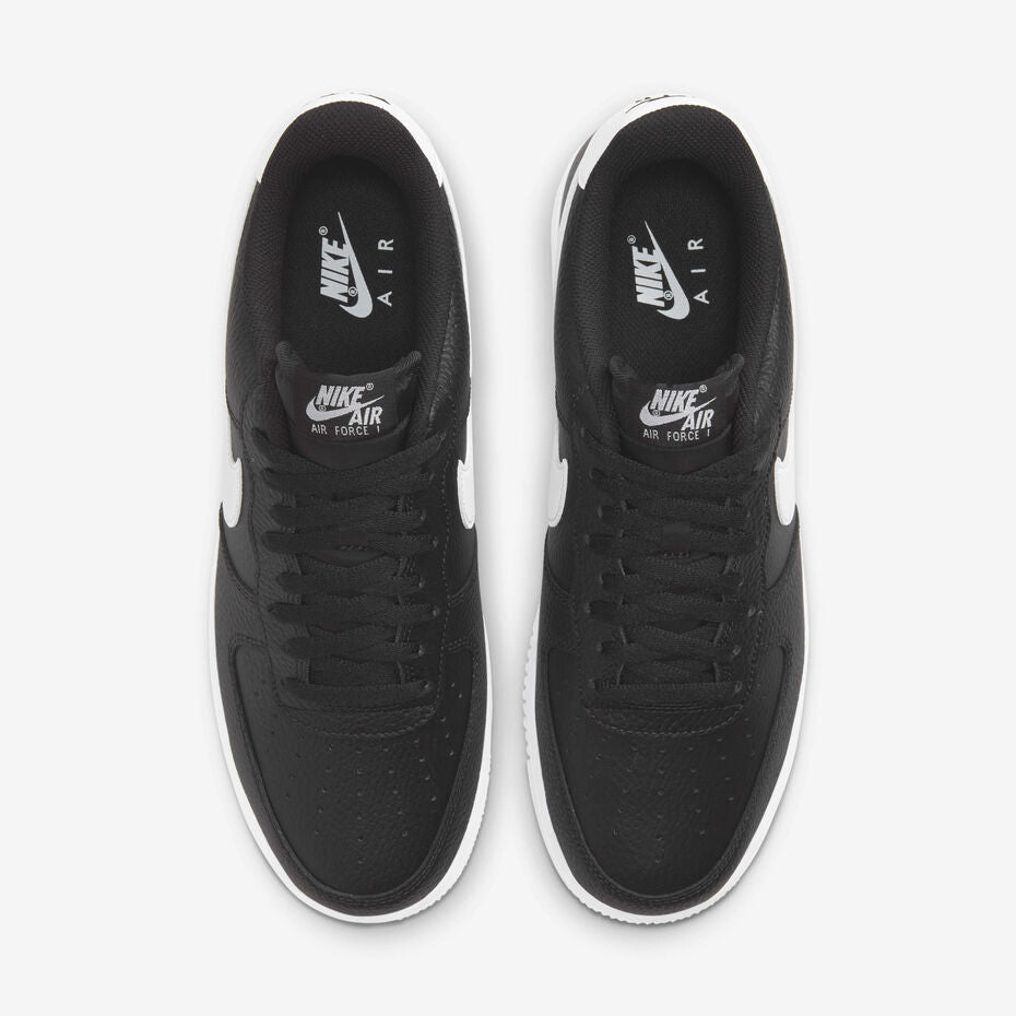 CT2302-002 Nike Air Force 1 Low '07 Black White Pebbled Leather Men's