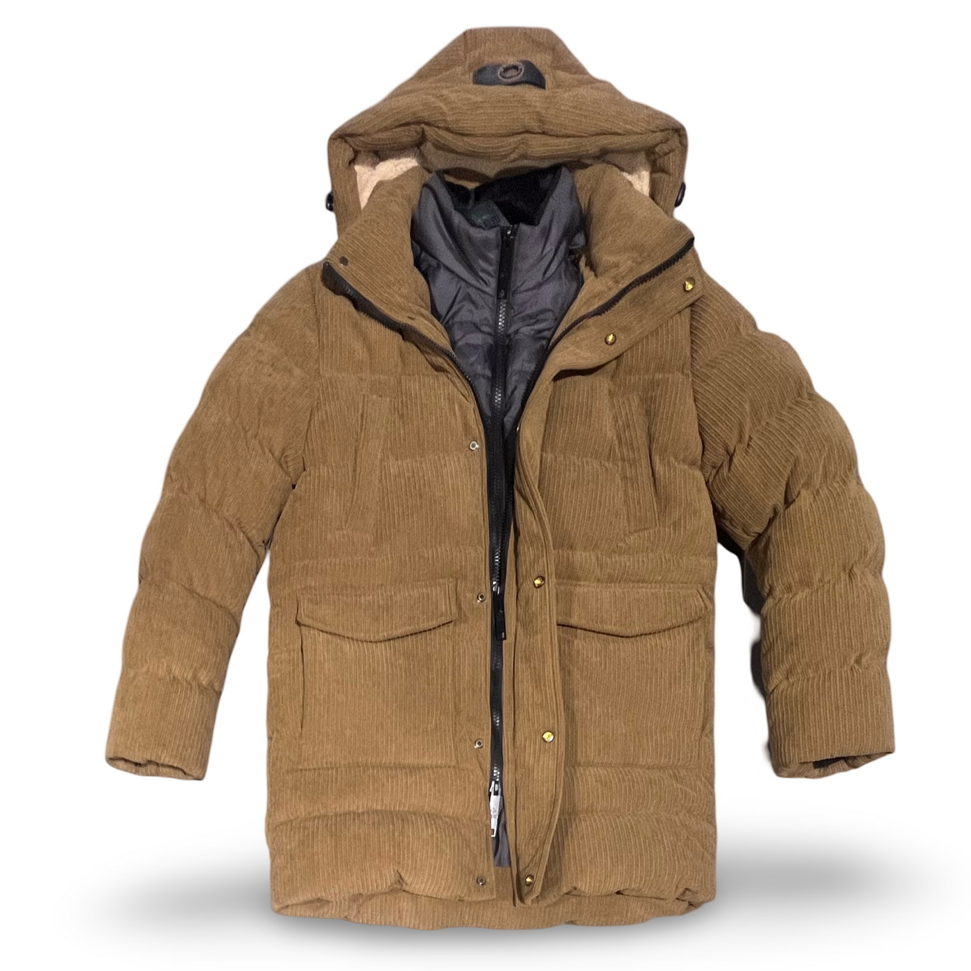 7568101 Point Zero Puffer Parka High and Low Corduroy Jacket