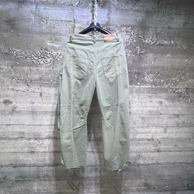 ST8510 Bootcut Multi Pocket Wide Leg Loose Utility Cargo Denim Pants Camo