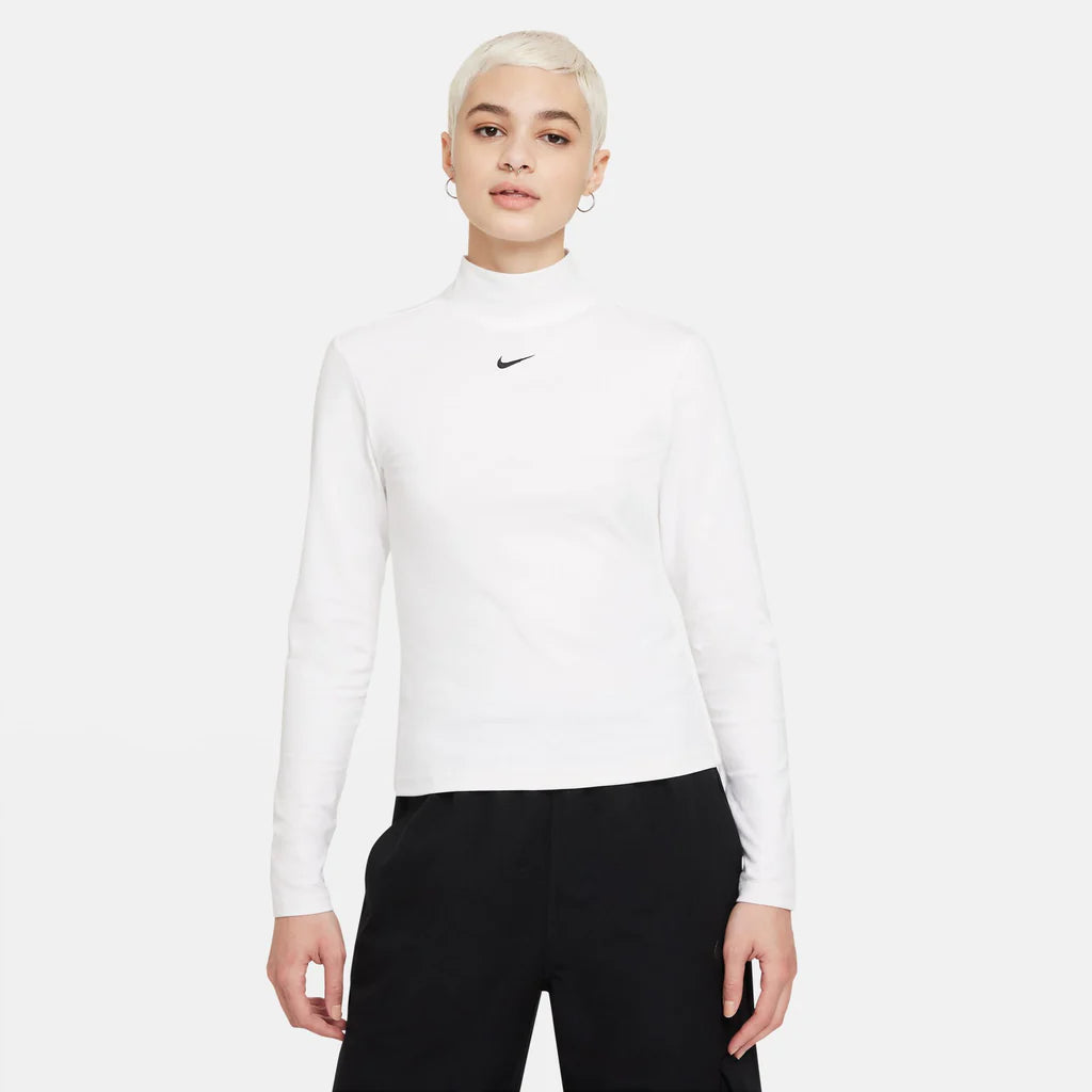 CZ4985-100 Nike Long Sleeve Mock Neck Top White