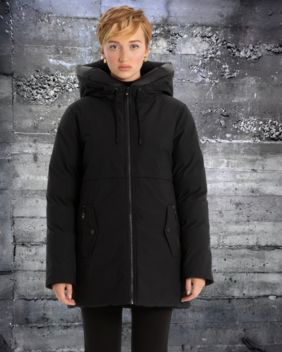 8368506 Point Zero Agnes Modern Parka Winter Jacket Black