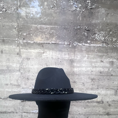 Classic Briti Vintage Woolen
Chunky Chain Felt Panama Hat Wide Brim