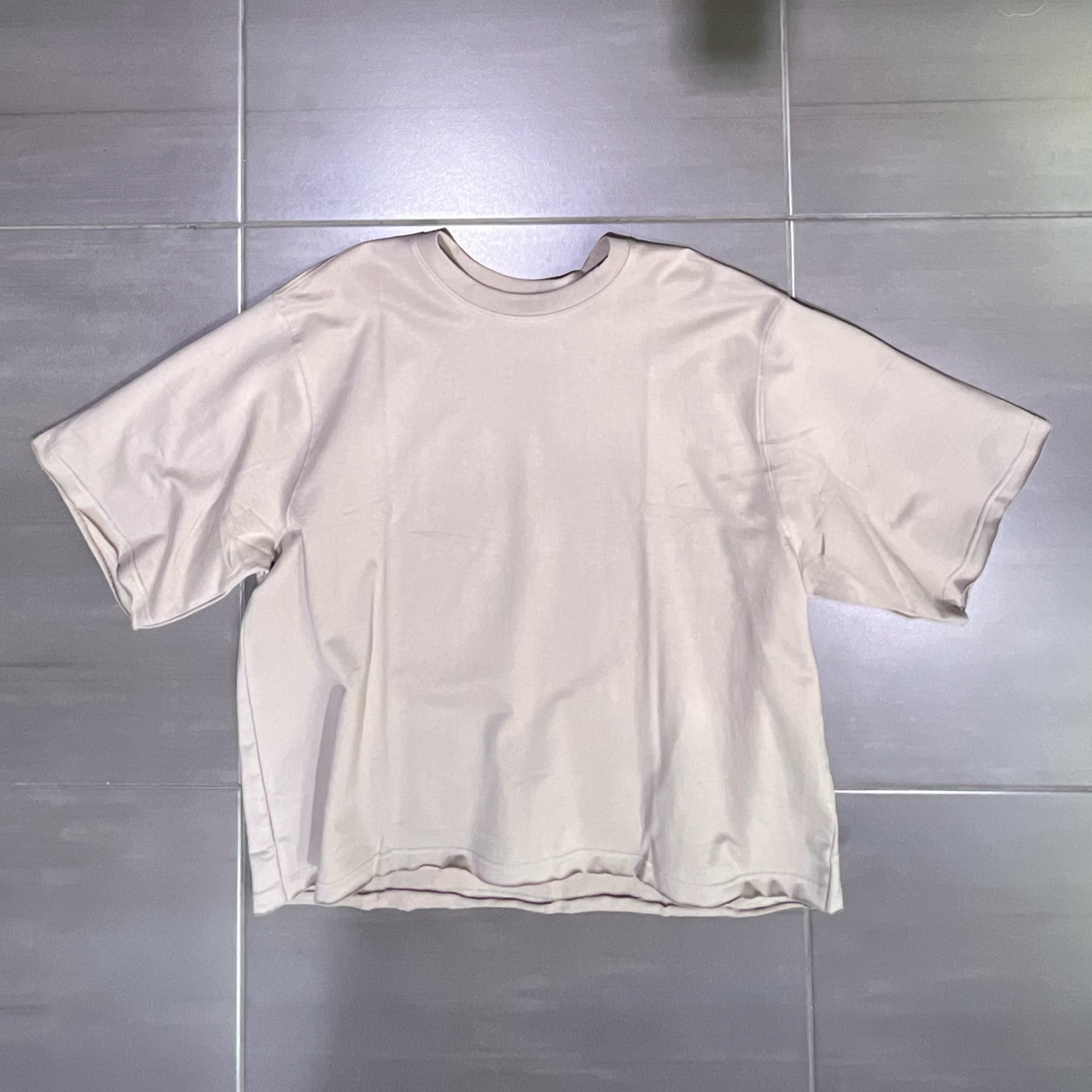 351-161 Rebel Minds Taupe Crop Top Box T-Shirt