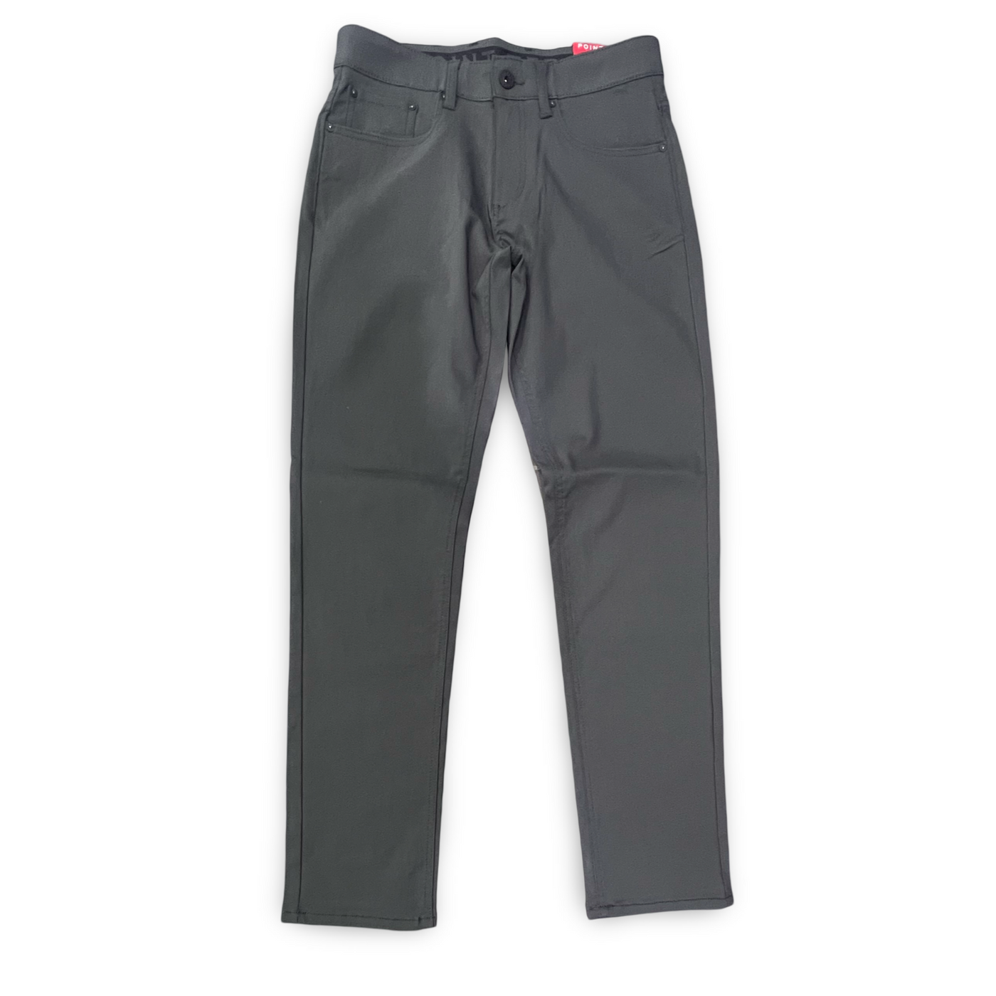 7369500 Point Zero Super Flex Solid Slim Fit 5 Pocket Pants (Charcoal)