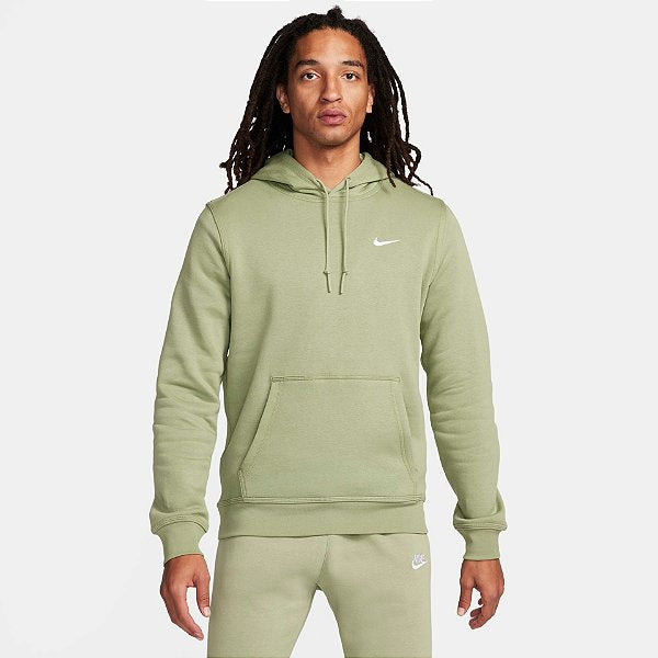 611457-386 Nike Sportswear Club Fleece Pullover Hoodie Oil Green