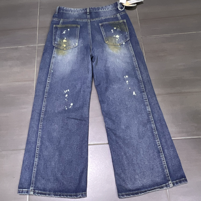 Trendy Wide Leg Jeans Graffiti Design