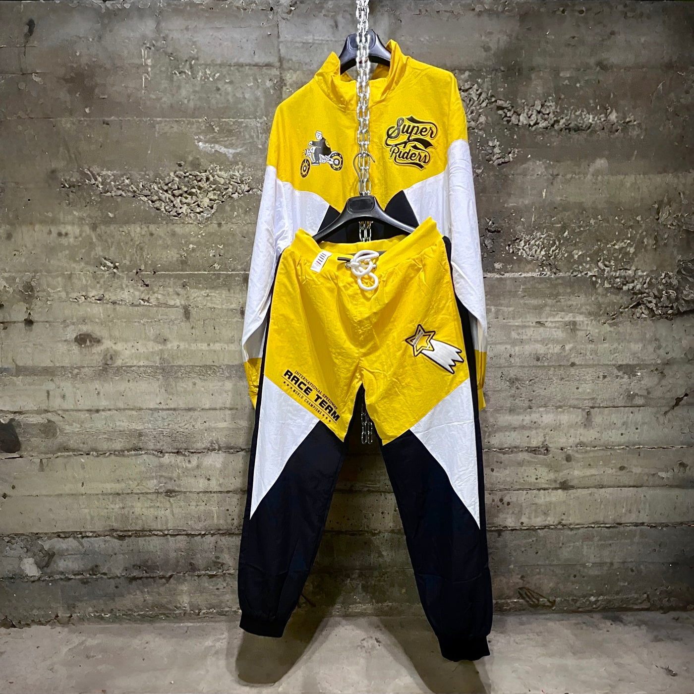 FLJ305/FLP305 Fifth Loop Super Riders Tracksuit Set Black Yellow White