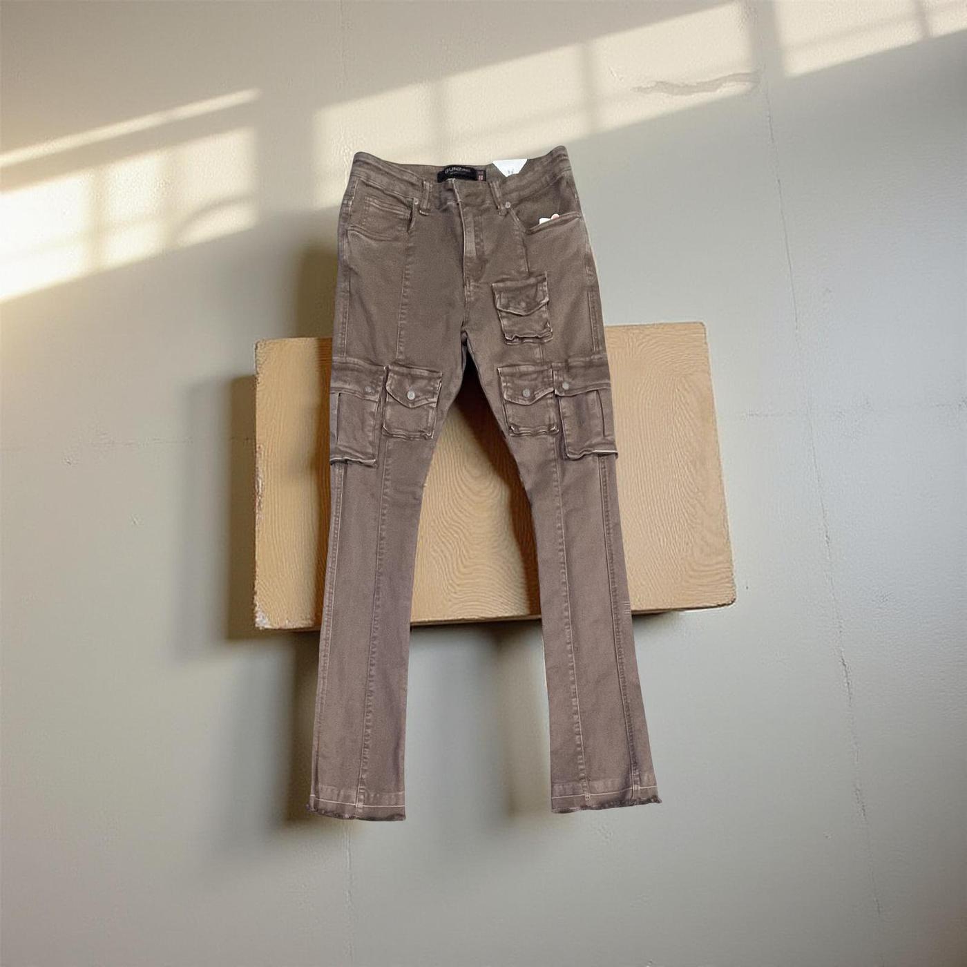 GZ306 Gunzinii Brown Stacked Fit Jeans