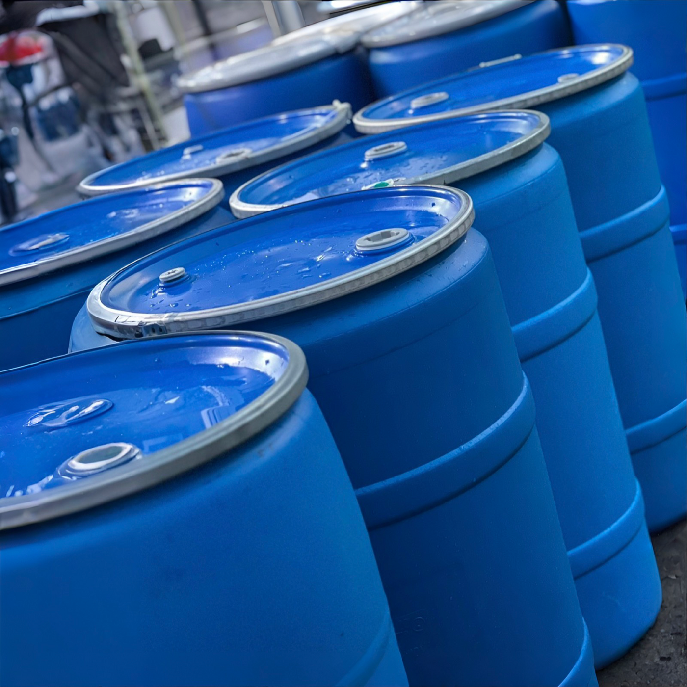 55 Gallon Plastic Shipping Barrels Drums Blue Open Top