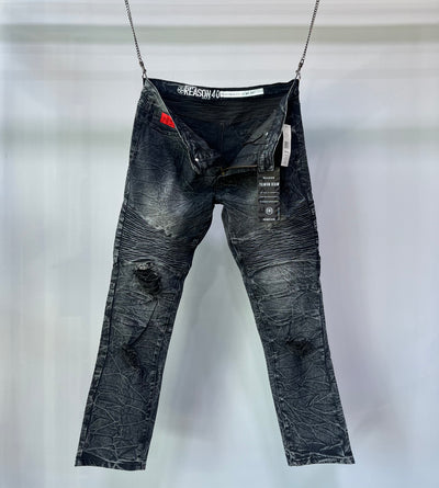 DF46-Reason Premium Denim Faded Black Jeans