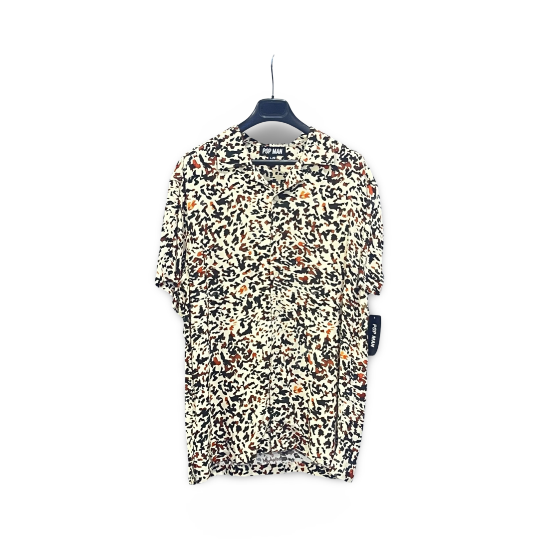 W021034 Beige Leopard Beach Shirt