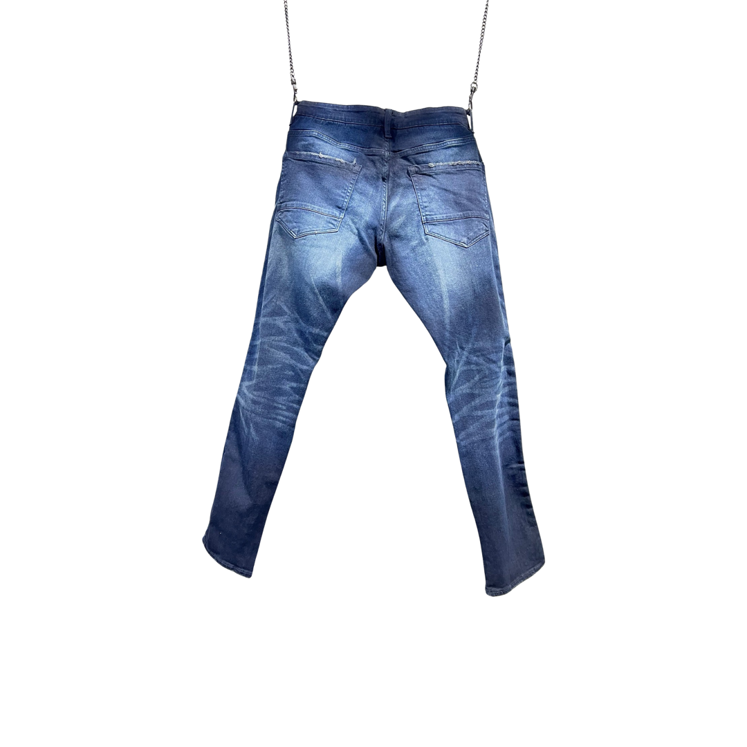 JNS0031 Jordan Craig Jeans Slim Fit Blue Strip Spandex Denim